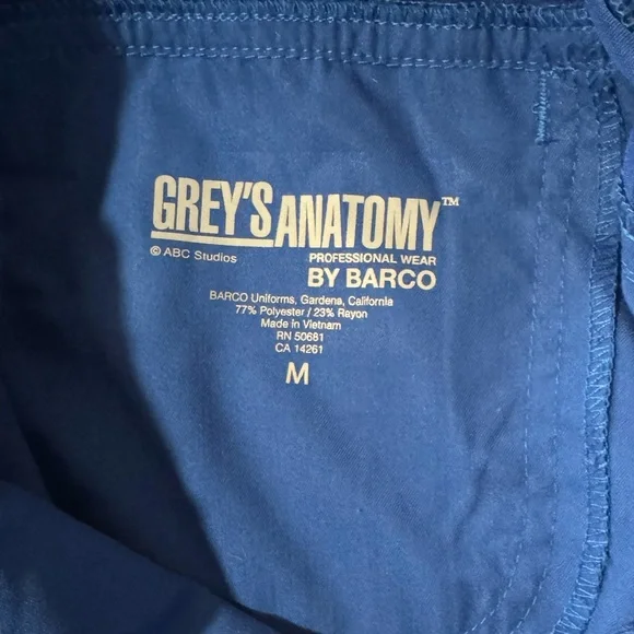 Women’s Grey’s Anatomy Blue Scrub Pants Size M - Picture 3 of 3